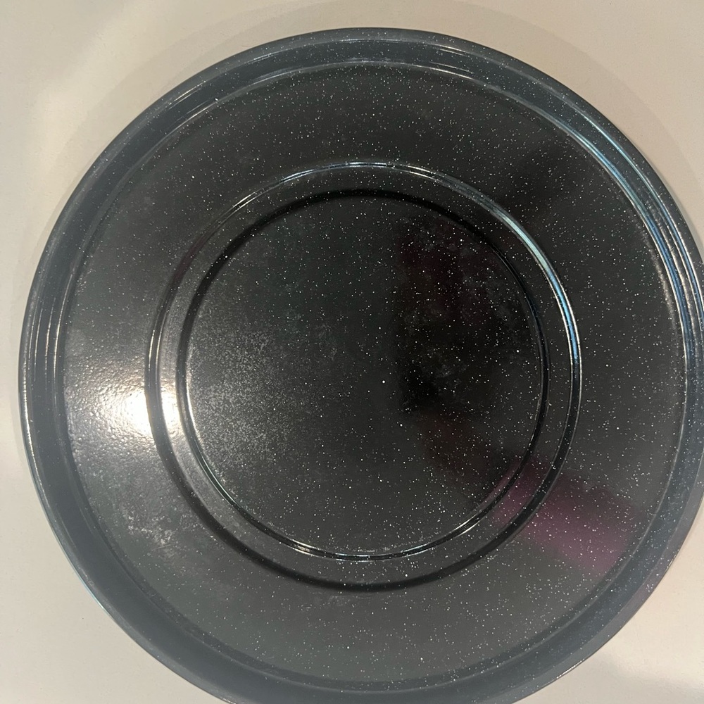 Black Speckled Enamel Plate